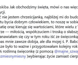 Karolina Skiba uderza w świąteczne tradycje. Martwe ciała w koszyczkach