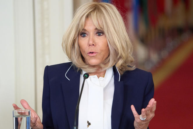 Emmanuel Macron z żoną Brigitte Macron