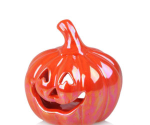 Ceramiczny lampion w kształcie wydrążonej dyni