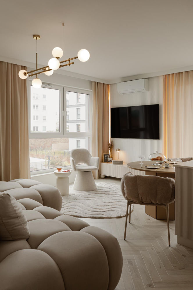 Soft minimalizm w gdyńskim apartamencie - projekt Agata Piltz