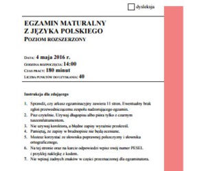 Matura 2016 język polski rozszerzony