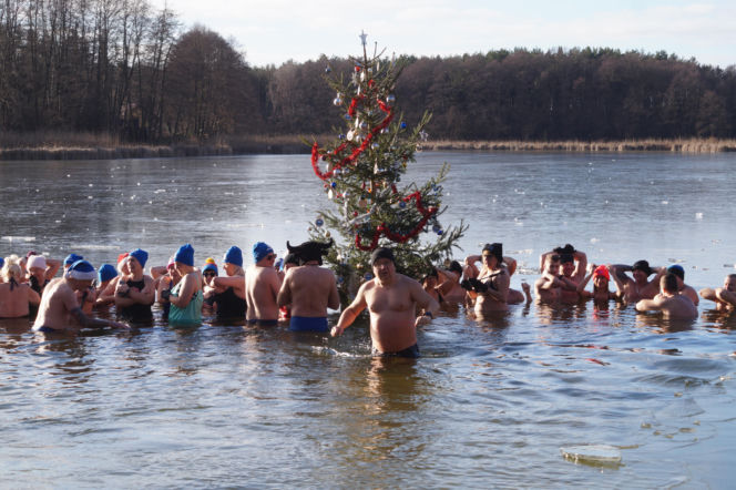 Zimna woda im niestraszna! Morsowanie w podbydgoskich Pieckach [ZDJĘCIA]