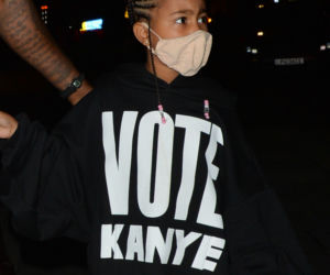 Kanye West i North West w bluzie wyborczej taty