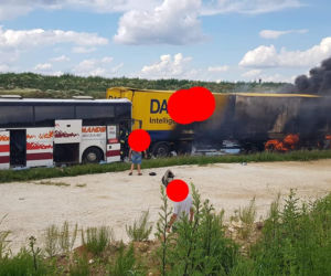 Wypadek na drodze krajowej nr 1 w Bogusławicach
