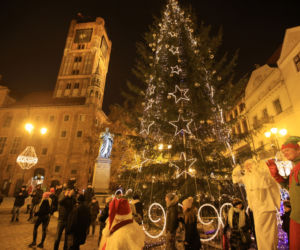 Choinka w centrum Torunia / zdjęcie archiwalne