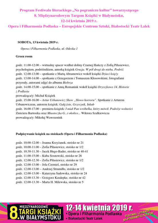 8. Międzynarodowe Targi Książki w Białymstoku. Zobacz, kto będzie. Harmonogram wydarzenia
