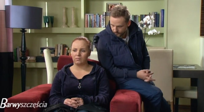 Barwy szczęścia odc. 1025. Renata (Magdalena Smalara), Arek (Paweł Domagała)