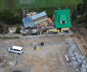 Budynek LKS Lubań Maniowy legł w gruzach