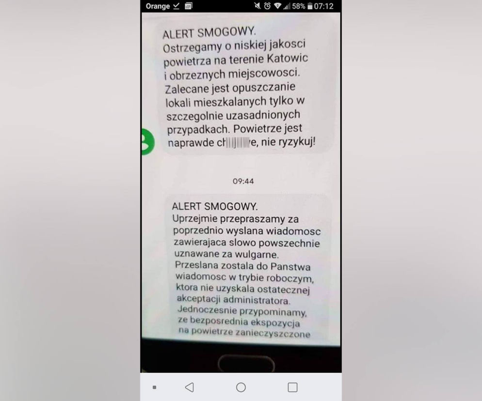 Wulgarne ostrzeżenie przed smogiem