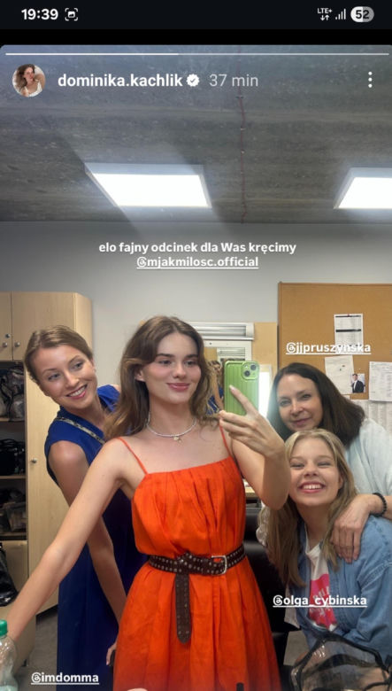 M jak miłość. Franka (Dominika Kachlik), Natalka (Dominika Suchecka), Lenka (Olga Cybińska) na planie