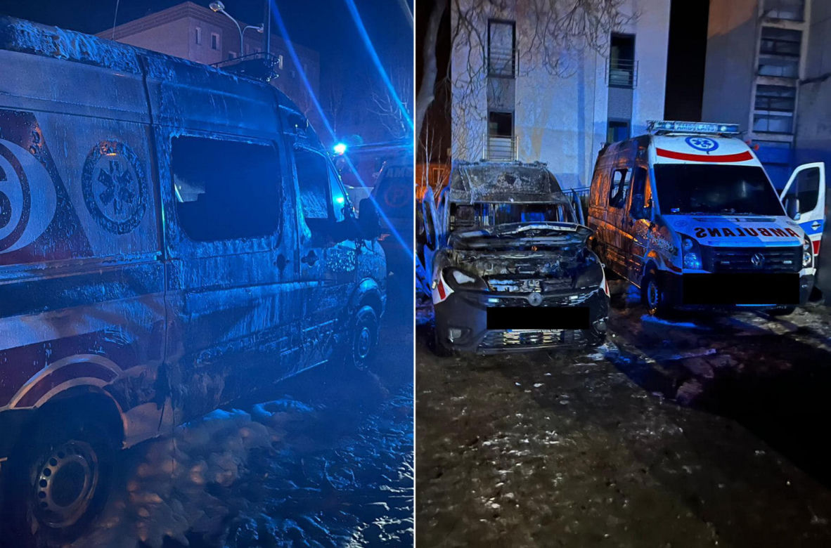 Karetka w Grojcu płonęła jak pochodnia! Wstrząsające doniesienia, ktoś ją podpalił!?