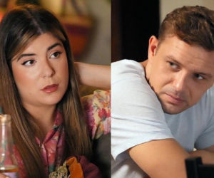 Barwy szczęścia, odcinek 3308. Agata (Natalia Zambrzycka), Hubert (Marek Molak)