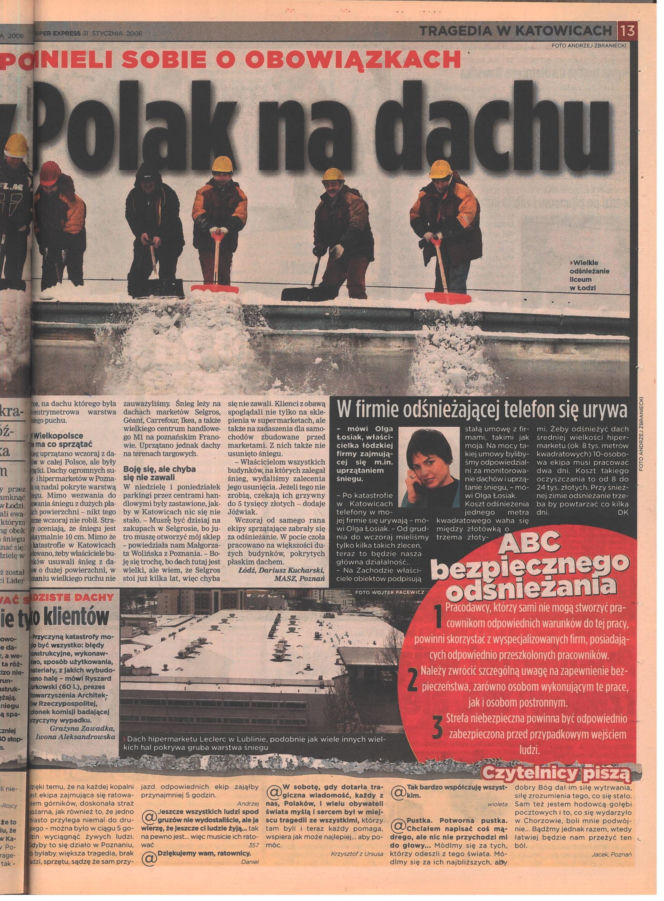 Zawalenie hali w Katowicach - archiwalne wydania "Super Expressu"