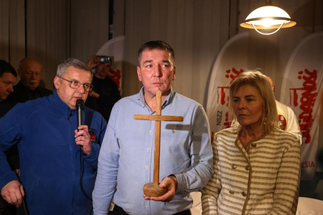 Strajk górników w kopalni Silesia