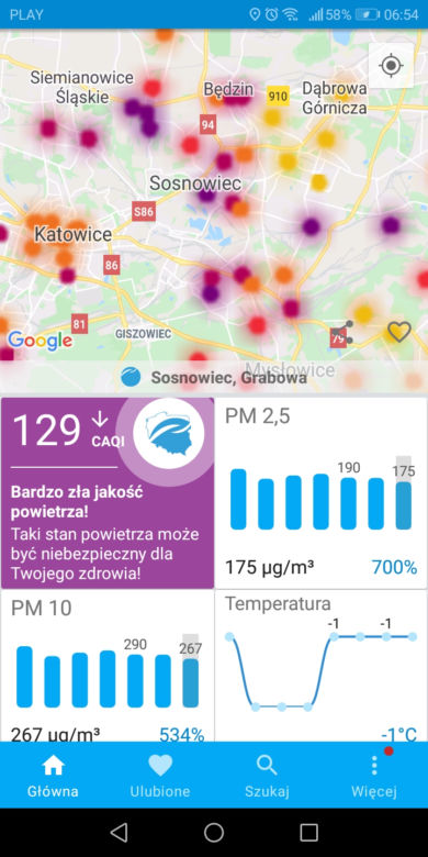 Smog w woj. śląskim - 17 stycznia