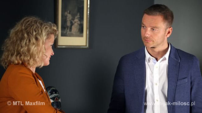 M jak miłość odc. 1000. Marta (Dominika Ostałowska), Andrzej (Krystian Wieczorek)