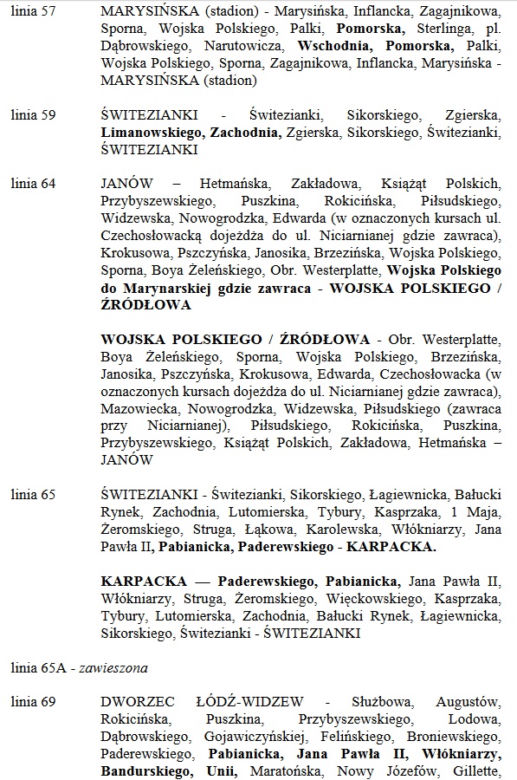 3. Zmiany w komunikacji miejskiej na czas Maratonu DOZ - 17 kwietnia