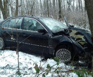 Pijany kierowca BMW uderzył w drzewo