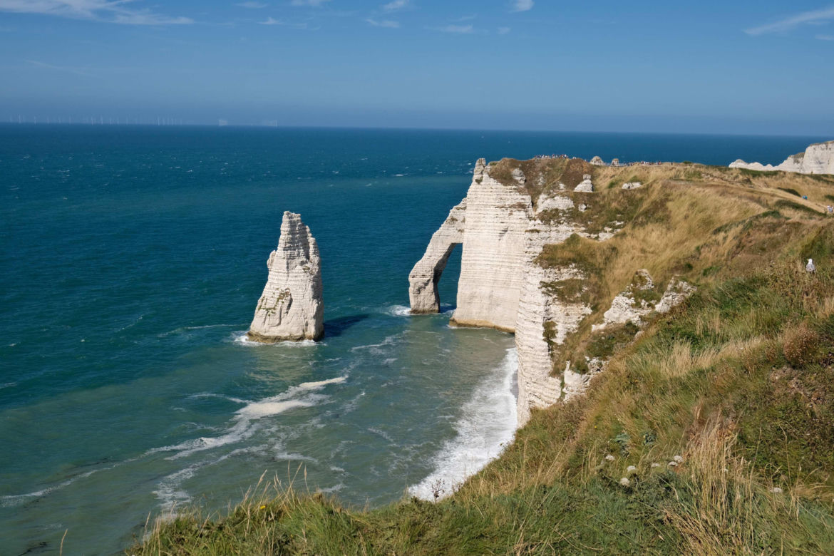 Klify w Étretat w Normandii (Francja)