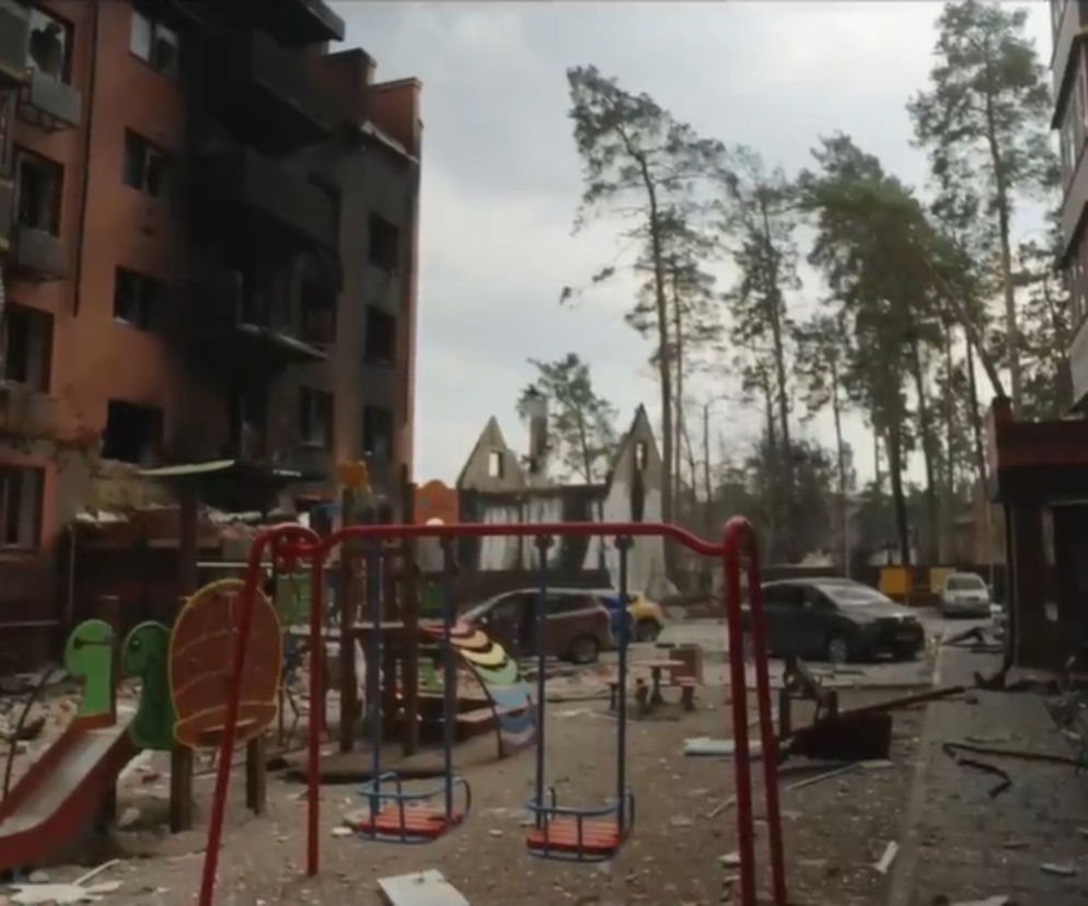 Apokaliptyczna pustynia w Ukrainie. Wstrząsające nagranie z opustoszałego Irpienia [WIDEO 18+]