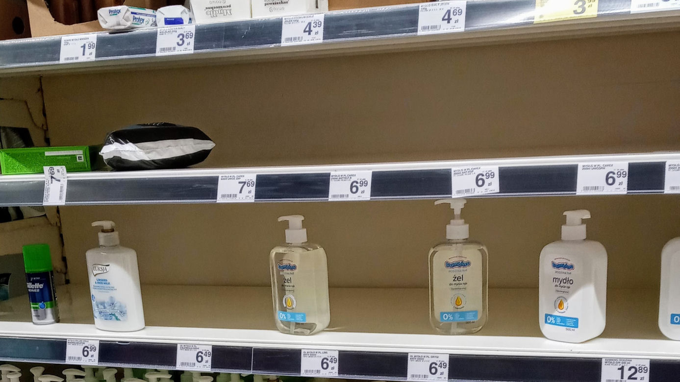 Puste półki w sklepach w Szczecinie