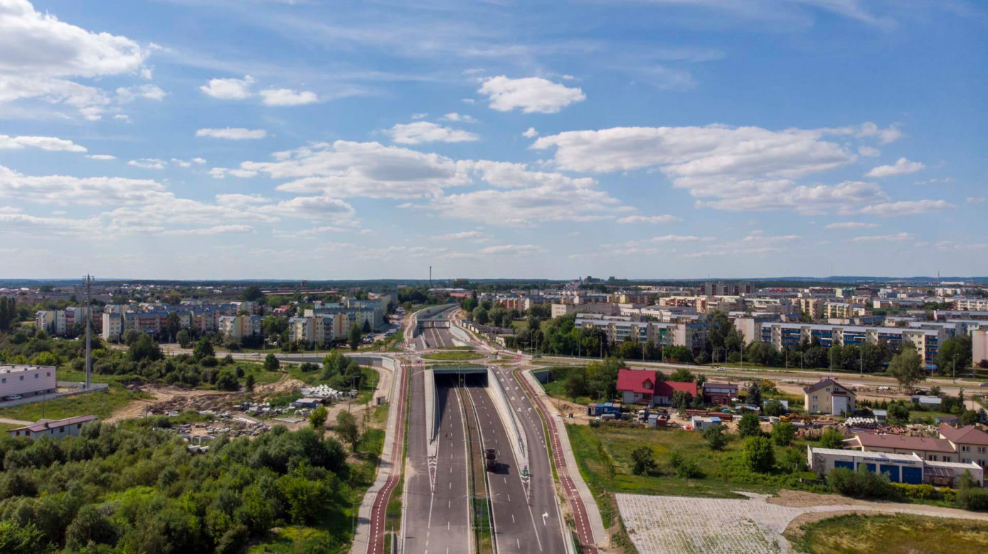 Trasa niepodległości z lotu ptaka. To największa drogowa inwestycja w Białymstoku