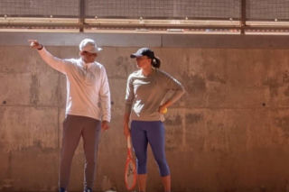 Iga Świątek i Rafael Nadal w czasie treningu na Majorce