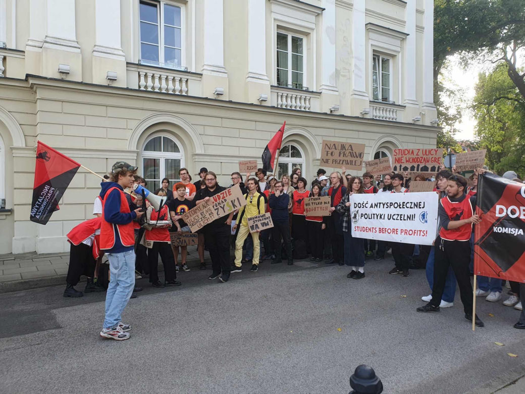 Protest studentów na Uniwersytecie Warszawskim