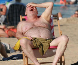 Marian Lichtman na plaży