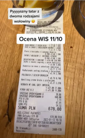 Agnieszka pokazała paragon z restauracji w Zakopanem, a ludzie osłupieli! Cena samej herbaty ZWALA Z NÓG!
