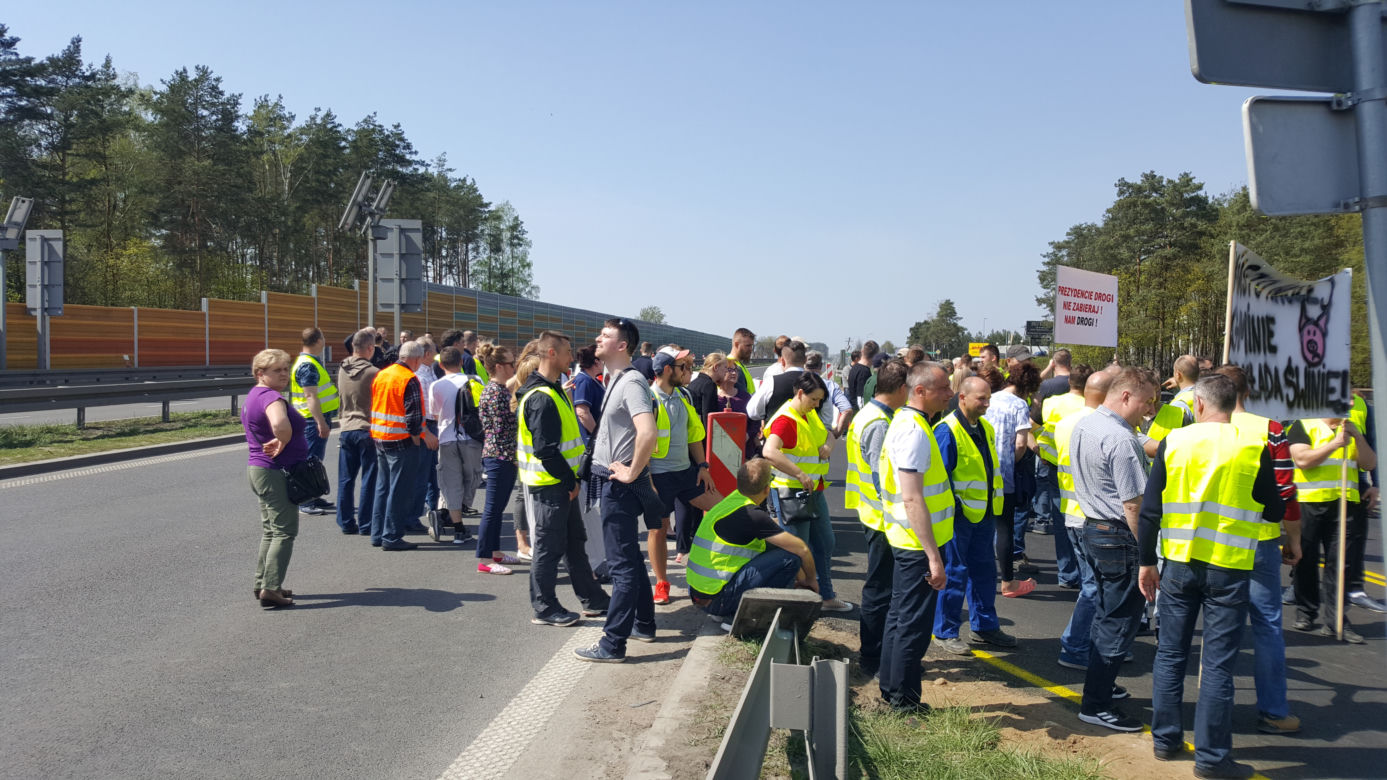 Węzeł Porosły. Przedsiębiorcy blokowali S8. Chcą lepszego dojazdu do swoich firm