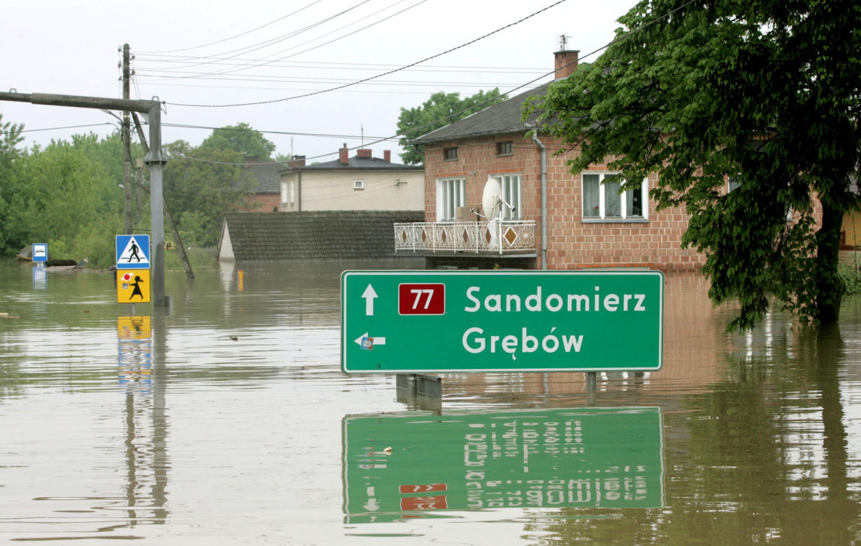 	Powódź, podkarpacie - powiat tarnobrzeski, Sokolniki, Trześń