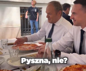 Premier Tusk skoczył na włoską pizzę! Pizza for Donald!