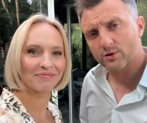 M jak miłość nowy sezon na planie. Dorota (Iwona Rejzner), Bartek (Arkadiusz Smoleński)