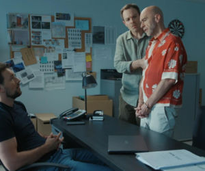 Barwy szczęścia odc. 3272. Marcin Kodur (Oskar Stoczyński), Bazylow (Andrzej Szeremeta), Majak (Łukasz Borkowski)