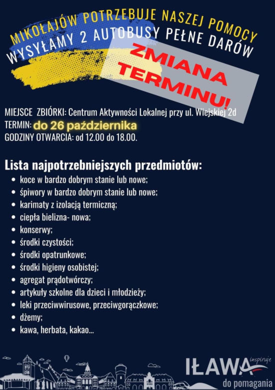 Iława przekaże dwa autobusy Ukrainie. Napełnijmy je darami!