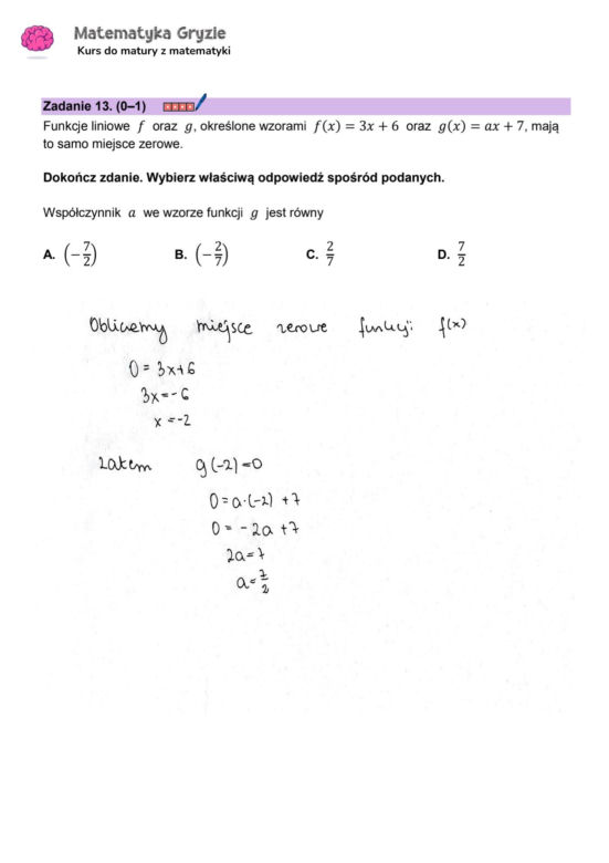 Matura z matematyki 2024 - ODPOWIEDŹ - ZADANIE 13