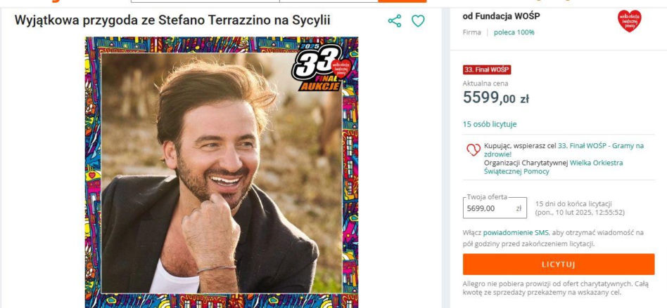 Aukcje gwiazd dla WOŚP