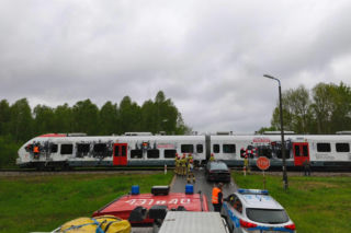 Zderzenie samochodu osobowego z pociągiem