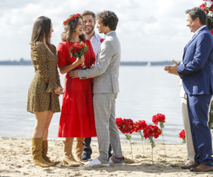 Na Wspólnej, odc. 3199. Jarek (Wojciech Rotowski), Eliza (Katarzyna Chorzępa), Kasia (Julia Chatys), Bruno (Dawid Czupryński)