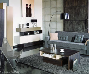 ściana z betonu salon