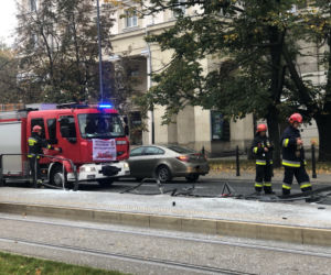Wypadek na Andersa w Warszawie przed godz. 9.00