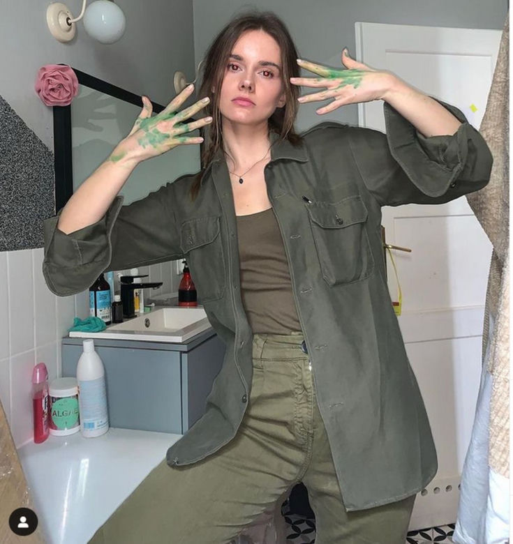 Dominika Kachlik (Zosia) na planie serialu "Bracia"