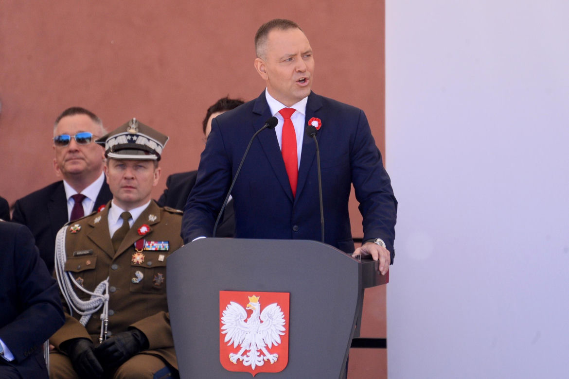Warszawa. Święto Narodowe Trzeciego Maja. Para prezydencka na Placu Zamkowym w Warszawie