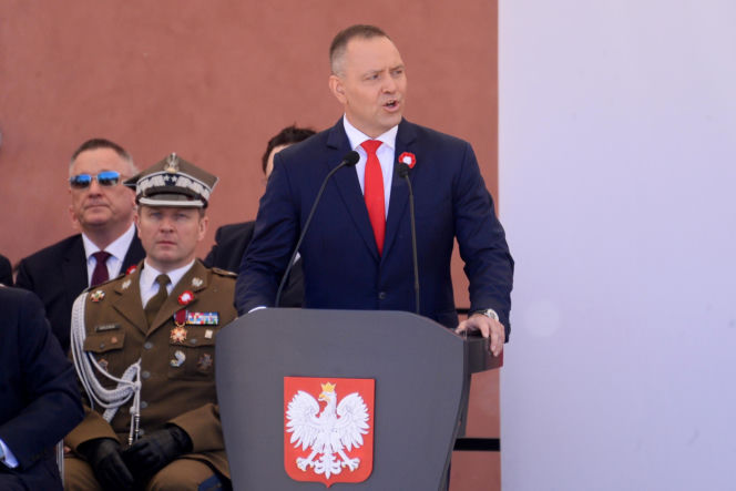 Warszawa. Święto Narodowe Trzeciego Maja. Para prezydencka na Placu Zamkowym w Warszawie