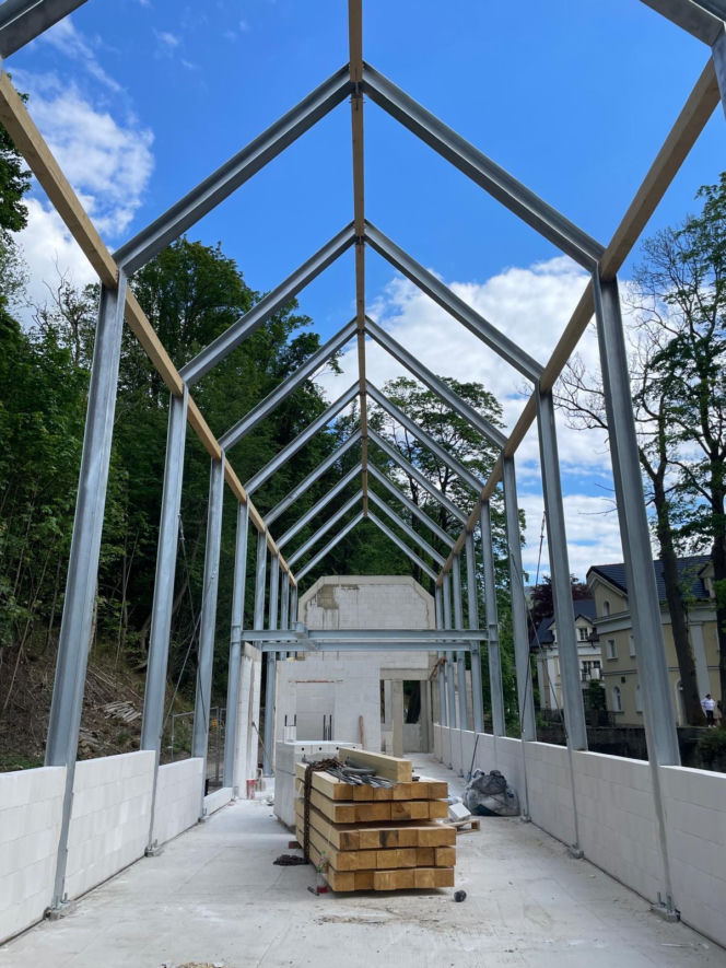 Pijalnia Dolnego Źródła w Świeradowie-Zdroju - zdjęcia z budowy i archiwalia