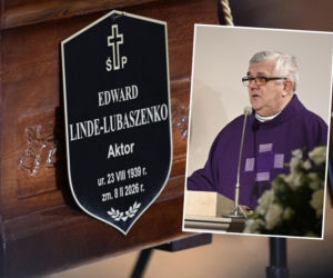 Przejmujące słowa księdza na pogrzebie Edwarda Linde-Lubaszenki. Zabrał ze sobą część naszych serc