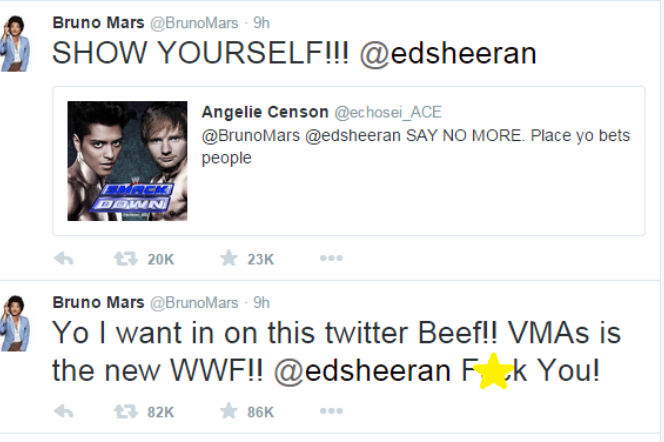 Ed Sheeran kontra Bruno Mars na Twitterze