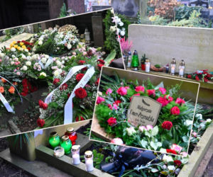 Tak wygląda grób Magdy Umer. Mnóstwo kwiatów i tablica z nazwiskiem ukochanego męża