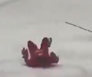 Upadek Łukaszenki na meczu hokeja